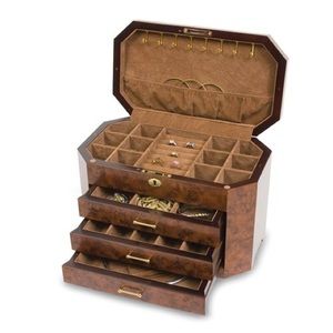 Rustic Italian Burlwood and Ebony Jewelry …